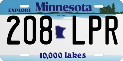 MN license plate 208LPR