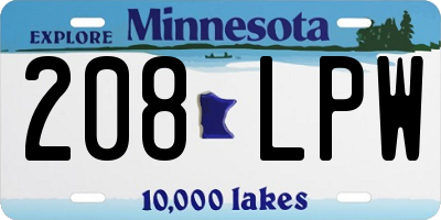 MN license plate 208LPW