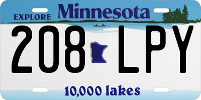 MN license plate 208LPY