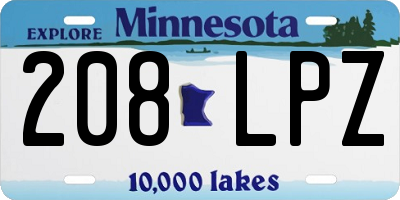 MN license plate 208LPZ