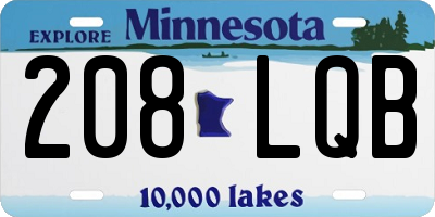 MN license plate 208LQB