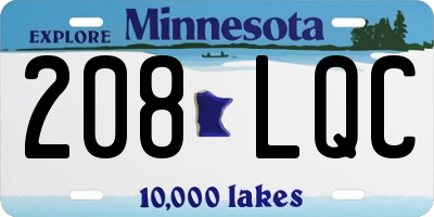 MN license plate 208LQC