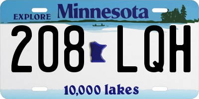 MN license plate 208LQH