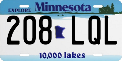 MN license plate 208LQL