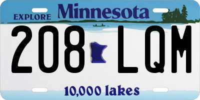 MN license plate 208LQM