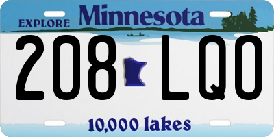 MN license plate 208LQO