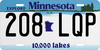 MN license plate 208LQP