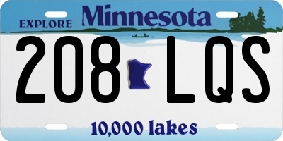 MN license plate 208LQS