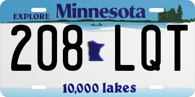 MN license plate 208LQT
