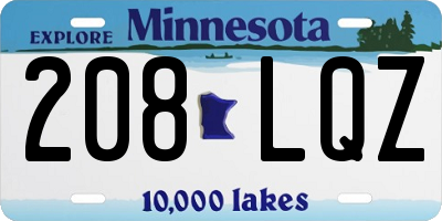 MN license plate 208LQZ
