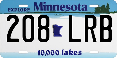 MN license plate 208LRB