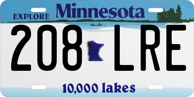 MN license plate 208LRE