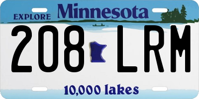 MN license plate 208LRM