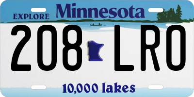 MN license plate 208LRO