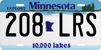 MN license plate 208LRS