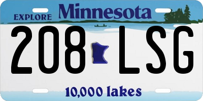 MN license plate 208LSG