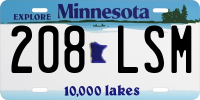 MN license plate 208LSM