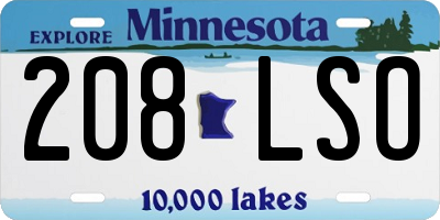 MN license plate 208LSO