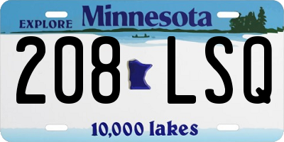 MN license plate 208LSQ