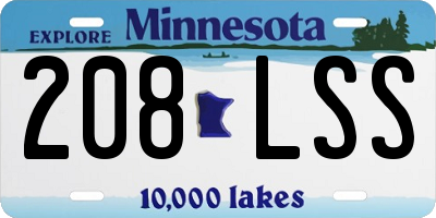 MN license plate 208LSS