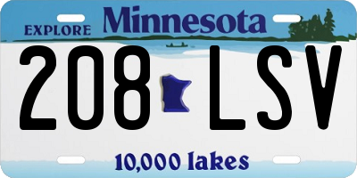 MN license plate 208LSV