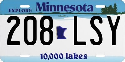 MN license plate 208LSY