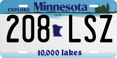 MN license plate 208LSZ