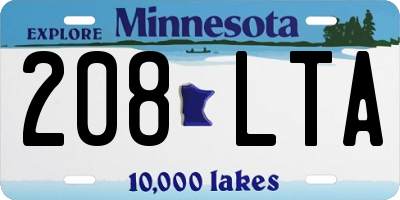 MN license plate 208LTA