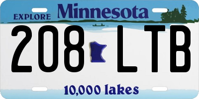 MN license plate 208LTB