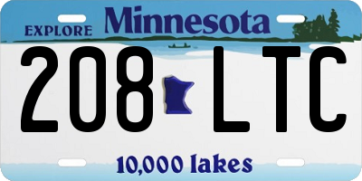 MN license plate 208LTC
