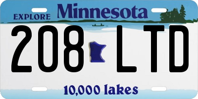 MN license plate 208LTD