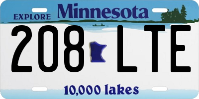 MN license plate 208LTE