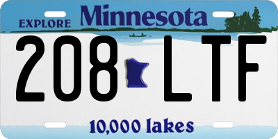 MN license plate 208LTF