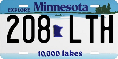 MN license plate 208LTH