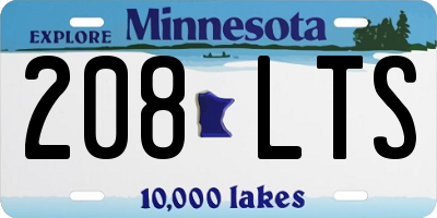 MN license plate 208LTS