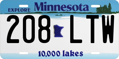MN license plate 208LTW