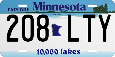 MN license plate 208LTY