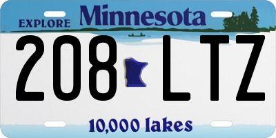 MN license plate 208LTZ