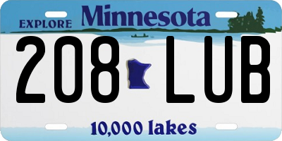 MN license plate 208LUB