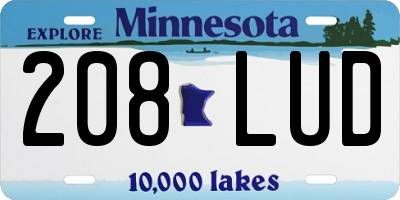 MN license plate 208LUD