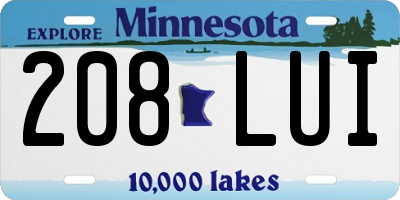 MN license plate 208LUI