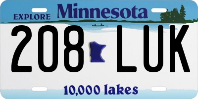 MN license plate 208LUK