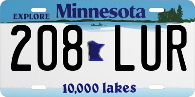 MN license plate 208LUR