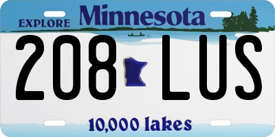MN license plate 208LUS