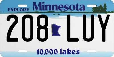 MN license plate 208LUY