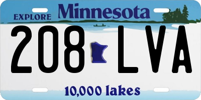 MN license plate 208LVA