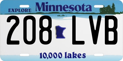 MN license plate 208LVB