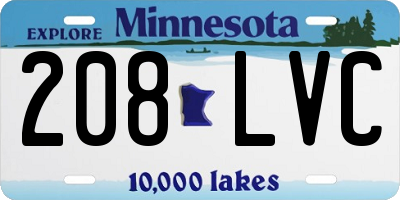 MN license plate 208LVC