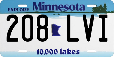 MN license plate 208LVI