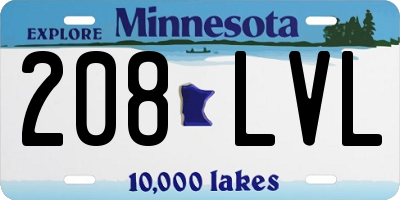 MN license plate 208LVL
